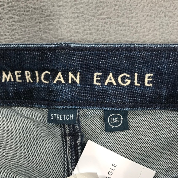 American Eagle Dreamy Drape Super High Rise Baggy Wide Leg Jeans Dark 16 Short - Picture 7 of 13